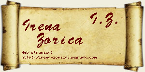 Irena Zorica vizit kartica